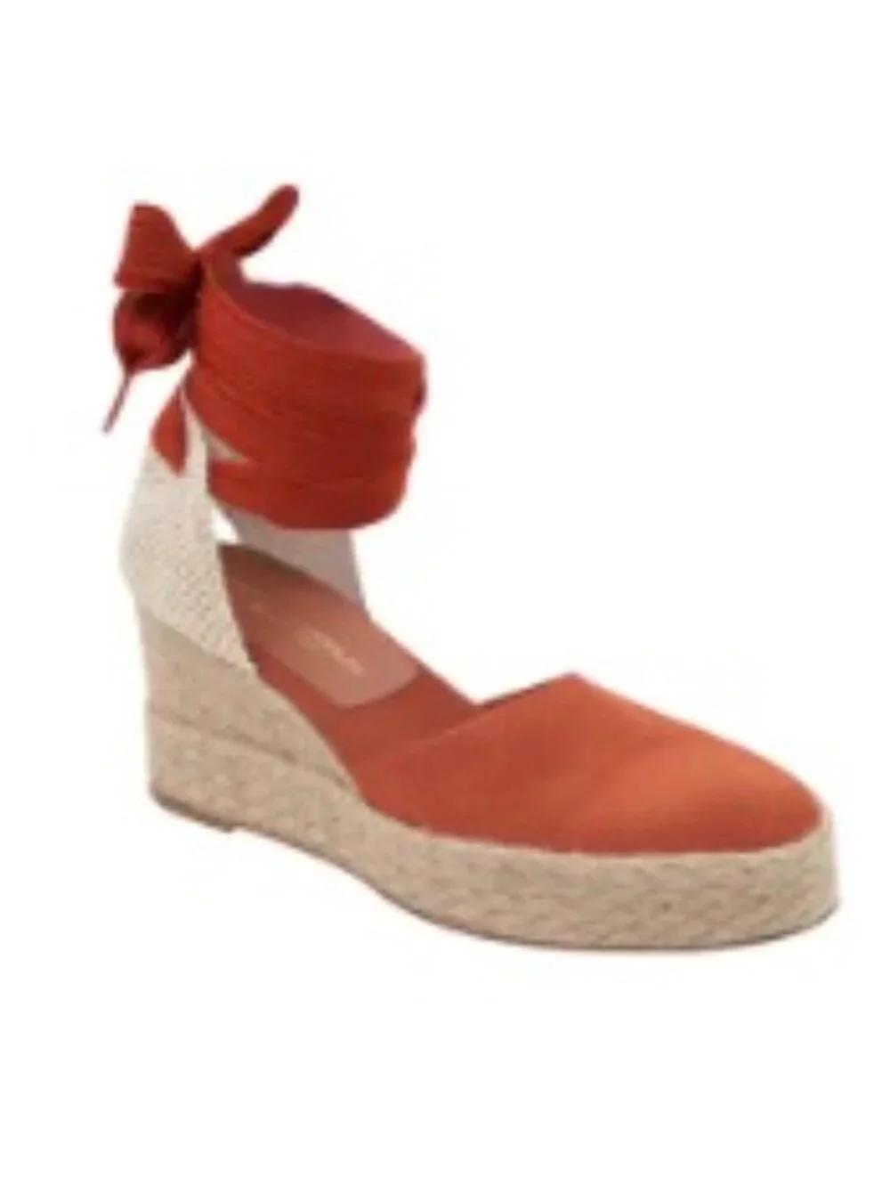 NEW Andre Assous Burnt Orange Canvas Payton Espadrille Wedge Sz 9